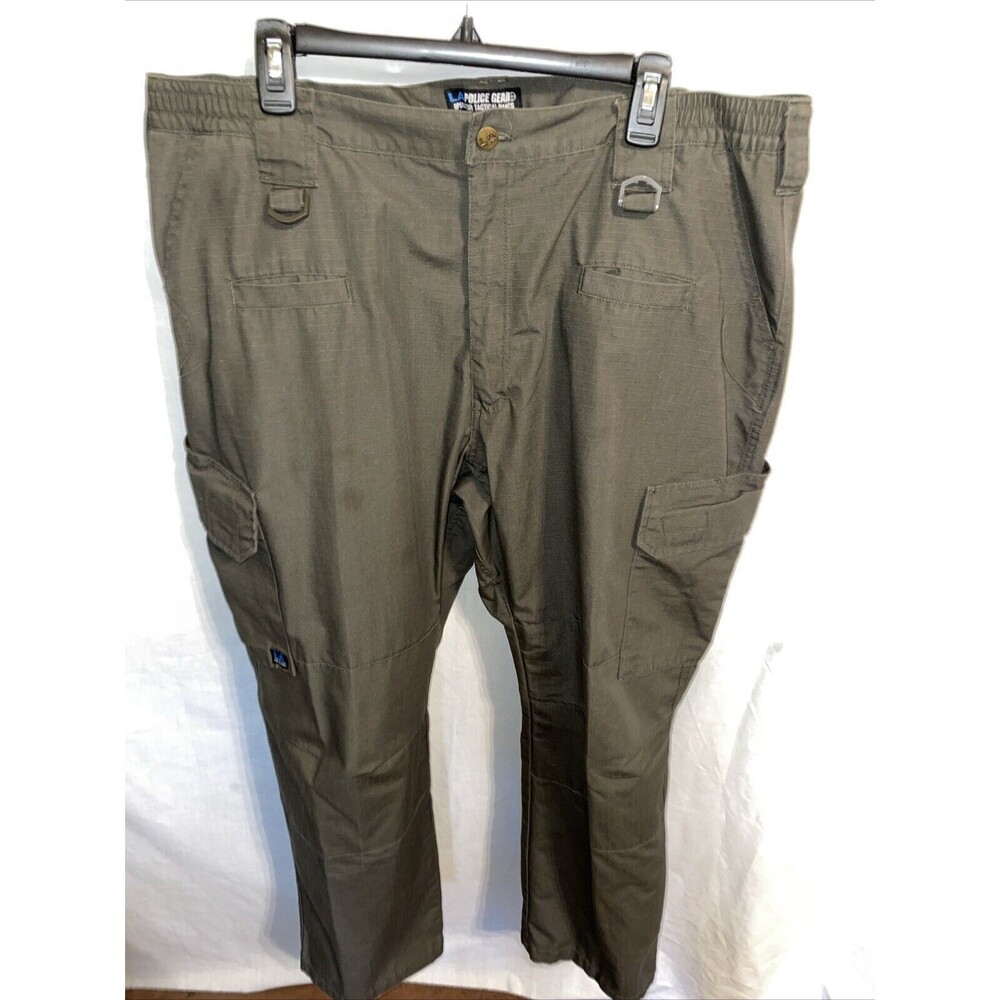 L.A. Police Gear Men’s Tactical Pants Size 42x30 Gray Green Elastic Military